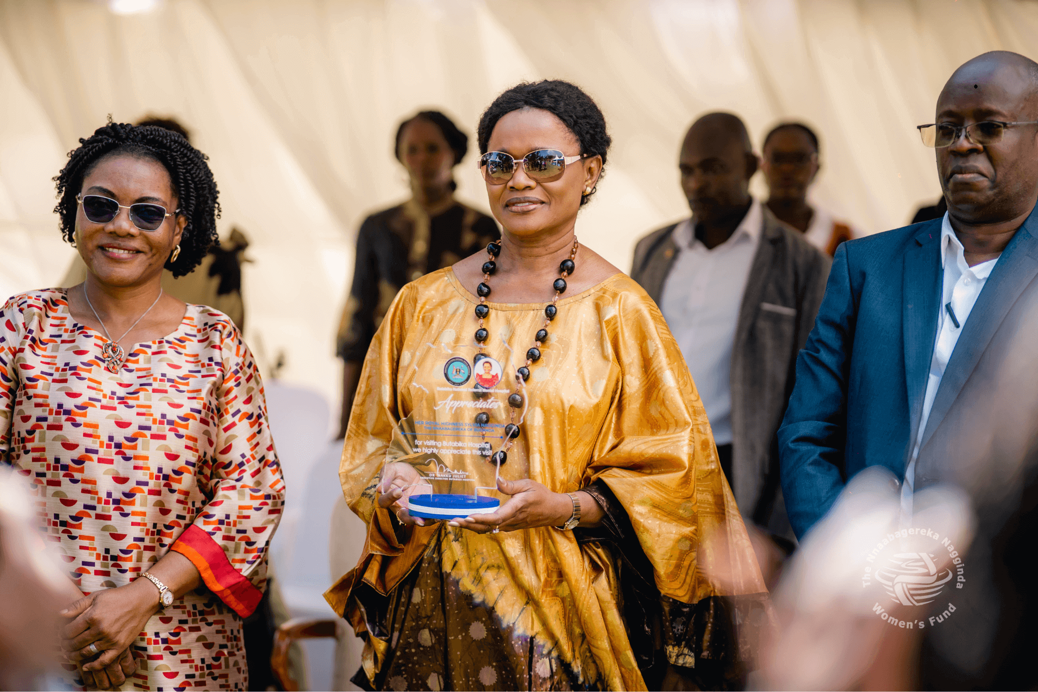 Group photo with Her Royal Highness the Nnabagereka (Queen) of Buganda, Sylvia Nagginda Luswata